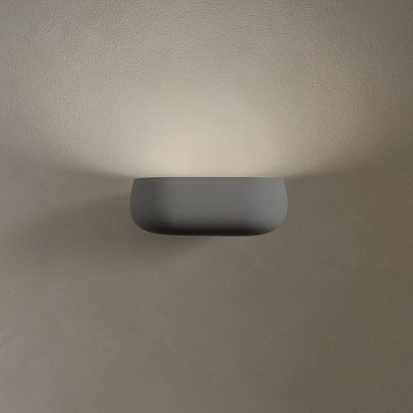 Applique murale Mysia en plâtre, gris, 2 lumières, hauteur 7,5 cm