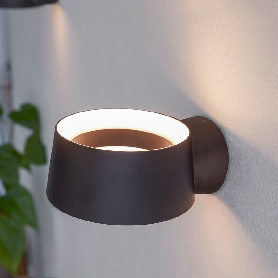Applique murale LED Cookie en aluminium, noir, Ø 15 cm