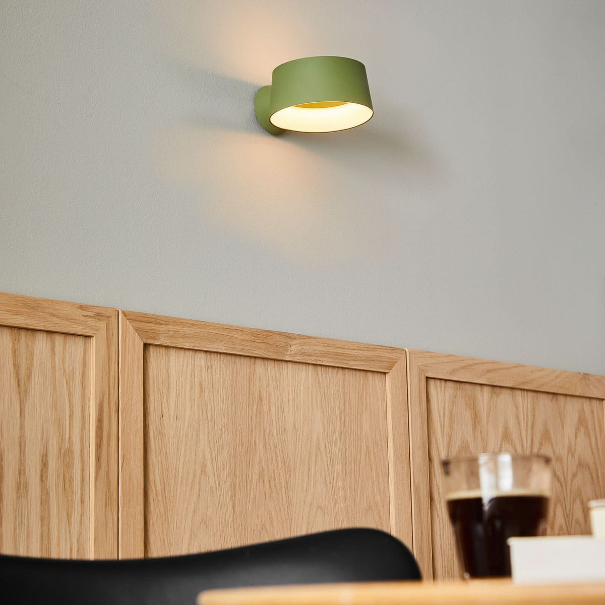 Applique murale LED Cookie en aluminium, vert, Ø 15 cm