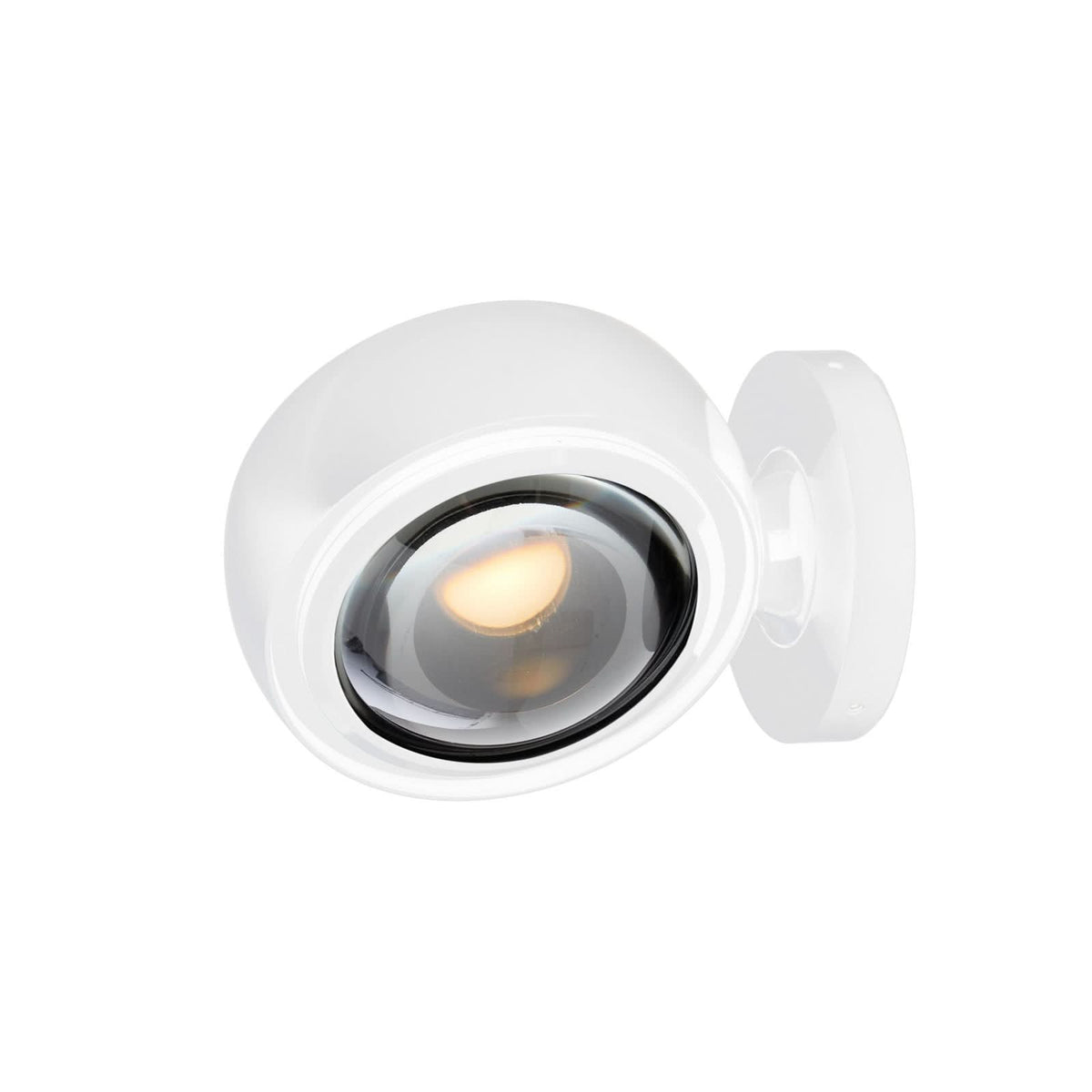 Applique murale LED Optic en verre, blanc brillant, Ø 12 cm