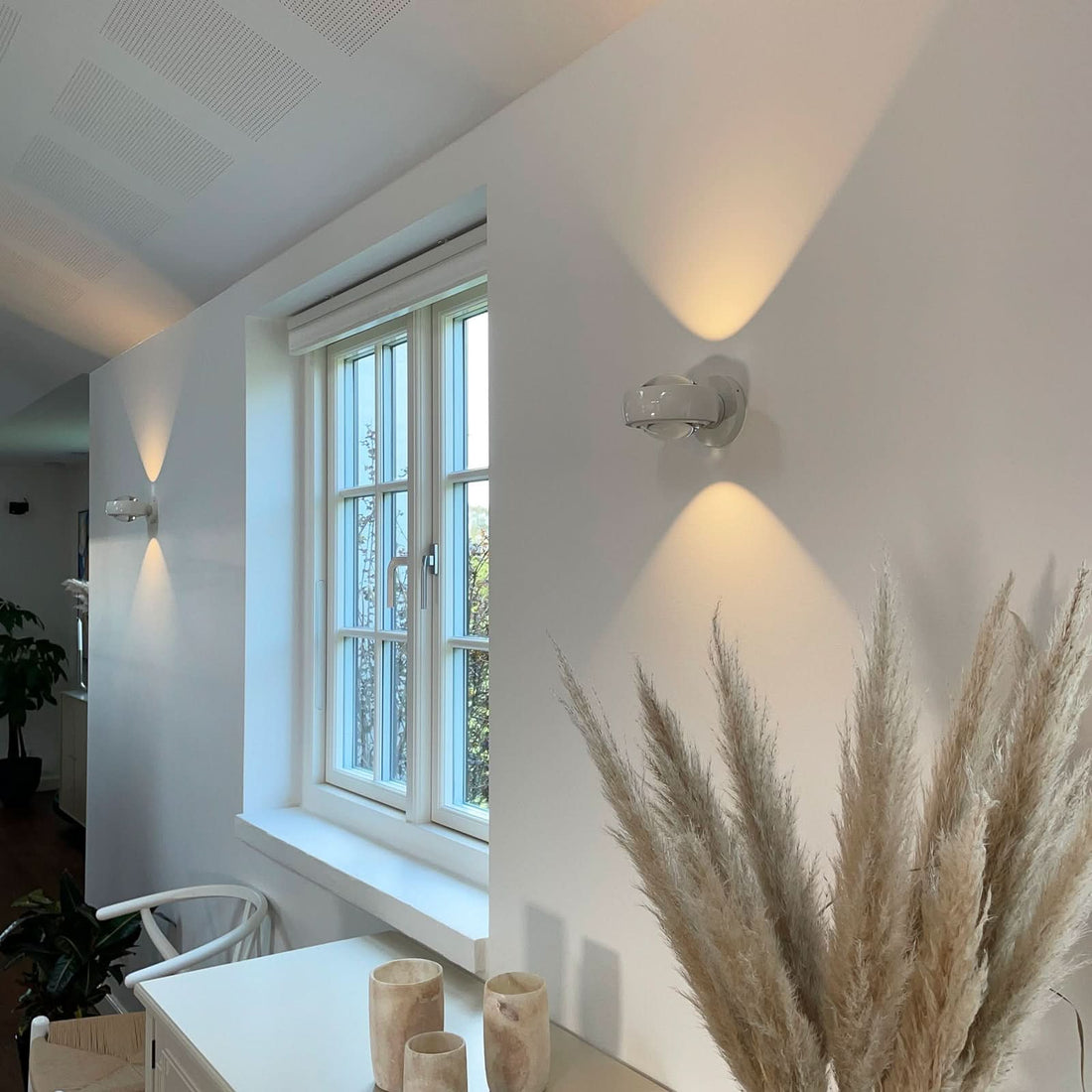 Applique murale LED Optic en verre, blanc brillant, Ø 12 cm