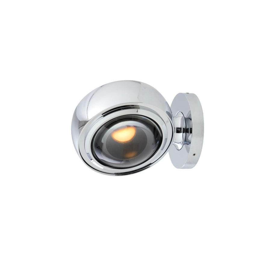 Applique murale LED Optic en verre, chromé brillant, Ø 12 cm