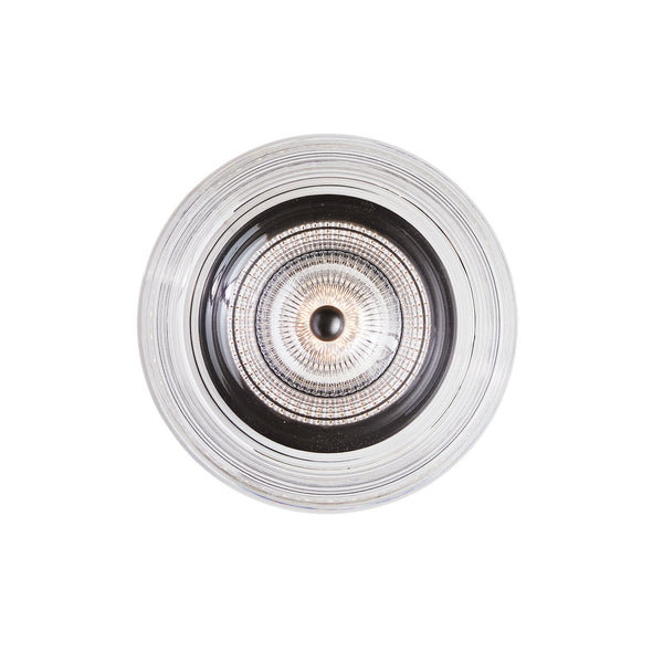Applique murale LED Glow en acier, noir mat et transparent, Ø 16 cm