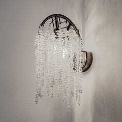 Applique murale Grape en cristal, transparent et noir dichroïque, 2 lumières, hauteur 42 cm