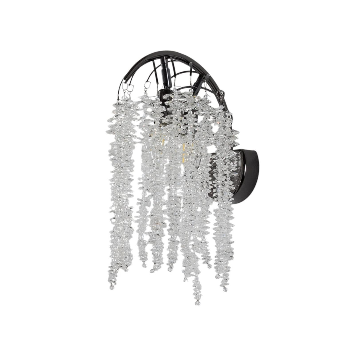 Applique murale Grape en cristal, transparent et noir dichroïque, 2 lumières, hauteur 42 cm