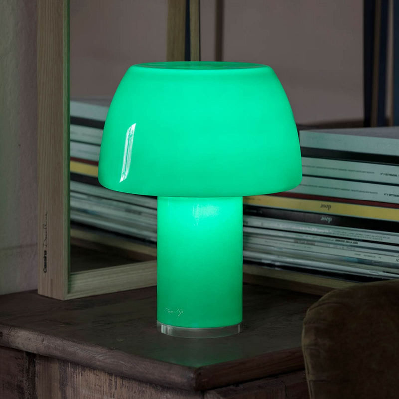 Lampe à poser d'extérieur LED rechargeable Lorosae en verre, vert, Ø 20 cm, IP54