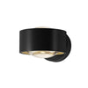 Applique murale LED Clippo Optic en aluminium, noir et doré, 2 lumières, Ø 12 cm