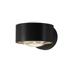 Applique murale LED Clippo Optic en aluminium, noir et doré, 2 lumières, Ø 12 cm