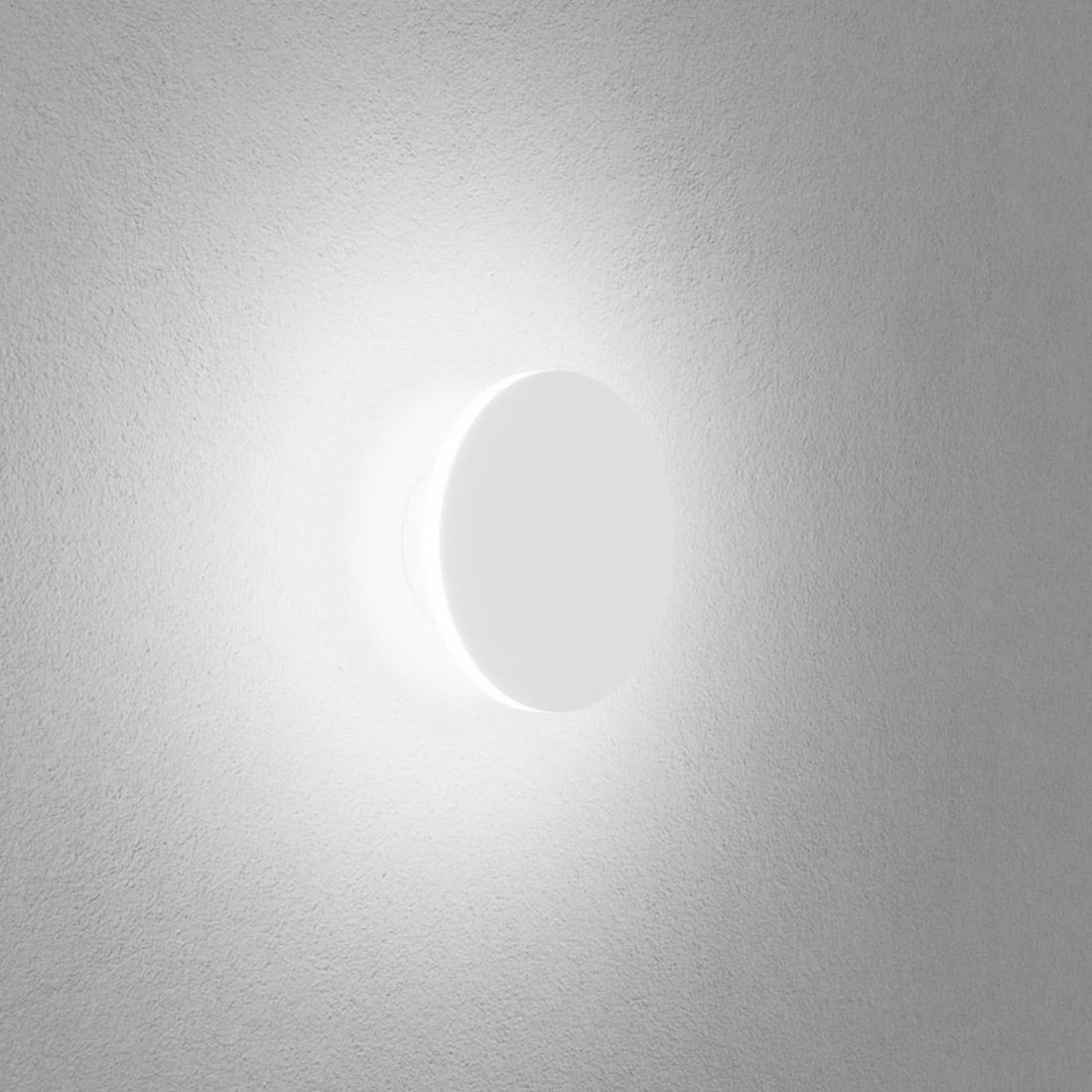 Applique murale LED DLS Orbit en aluminium, blanc, Ø 12,5 cm