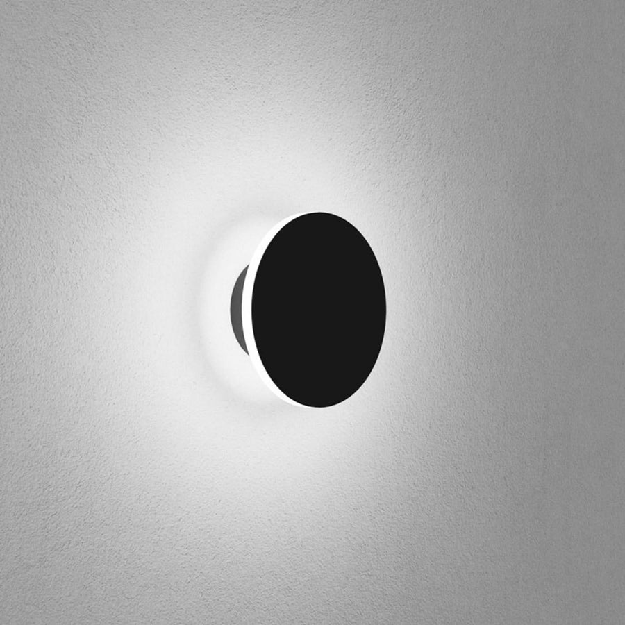 Applique murale LED DLS Orbit en aluminium, noir, Ø 12,5 cm