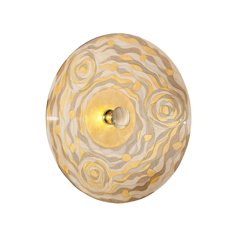 Applique murale Kolarz Luna en verre, crème et doré, Ø 62 cm