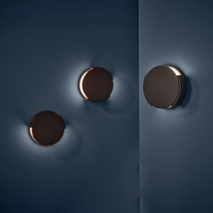 Applique murale Rotate en métal, noir, 2 lumières, Ø 15 cm