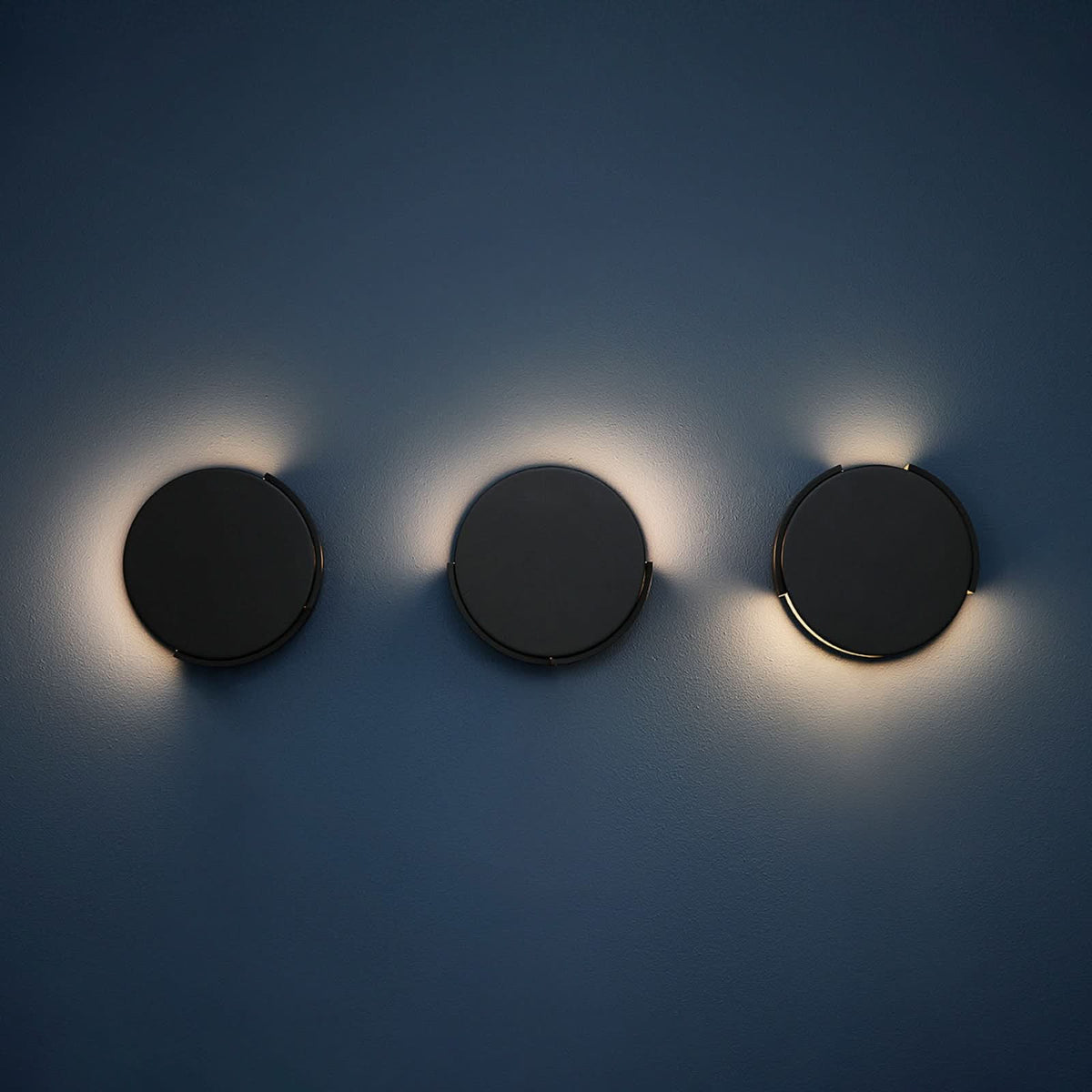 Applique murale Rotate en métal, noir, 2 lumières, Ø 15 cm