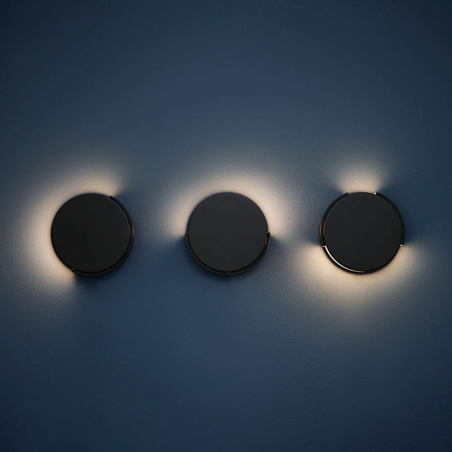 Applique murale Rotate en métal, noir, 2 lumières, Ø 15 cm