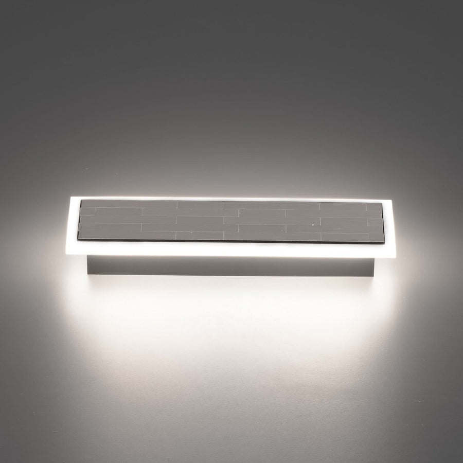 Applique murale LED Aluro en métal, nickel et noir, hauteur 9,6 cm
