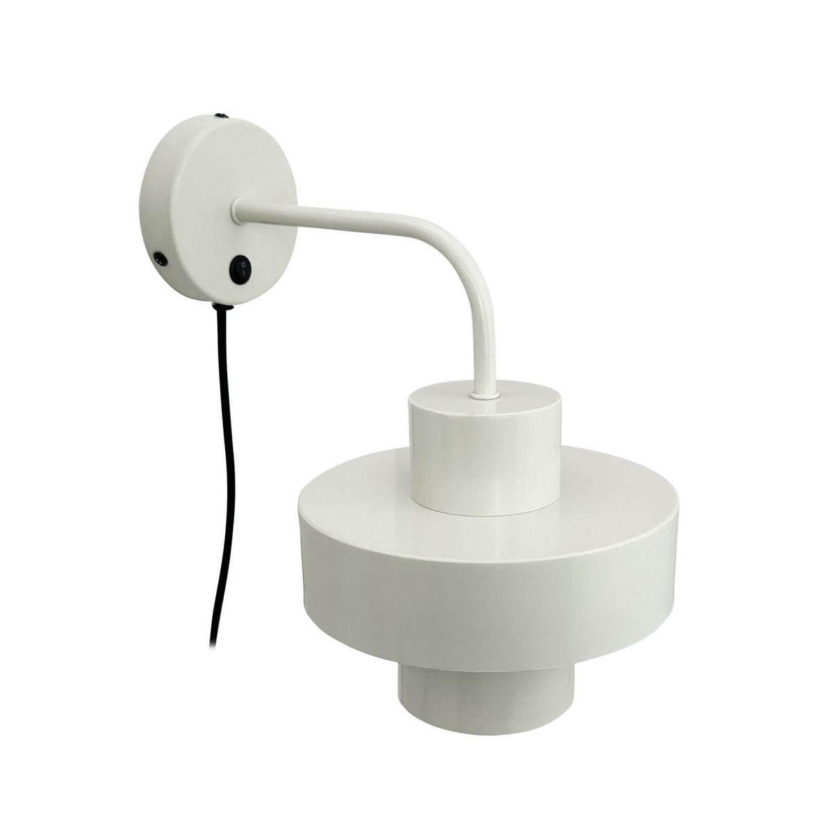 Applique murale Stoke en métal, blanc brillant, Ø 20 cm