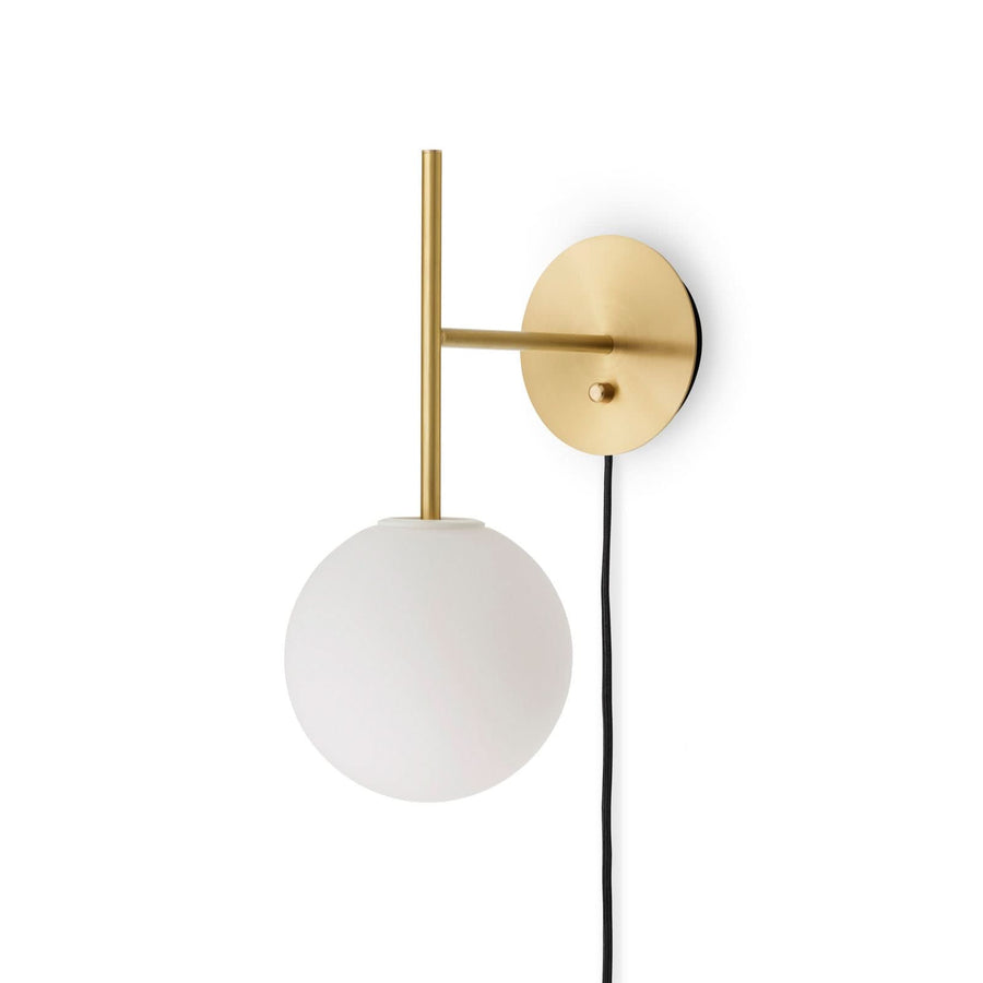 Applique murale TR Bulb Suspended en laiton, blanc, hauteur 45,5 cm