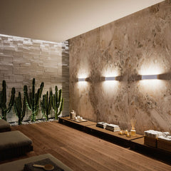 Applique murale LED Satori en aluminium, blanc, hauteur 8 cm, 2700 K, 35 W