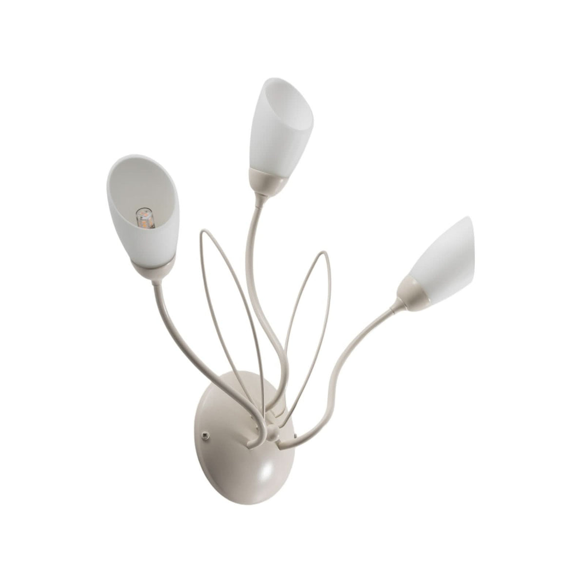 Applique murale Gloriosa en verre, sable, 3 lumières, hauteur 44 cm