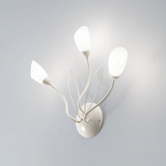 Applique murale Gloriosa en verre, sable, 3 lumières, hauteur 44 cm