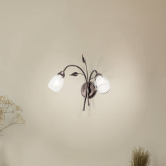 Applique murale Liliana en verre, noir doré décapé et transparent, 2 lumières, hauteur 37 cm