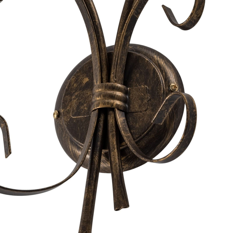Applique murale Odino en verre, bronze et blanc satiné, 2 lumières, hauteur 30 cm