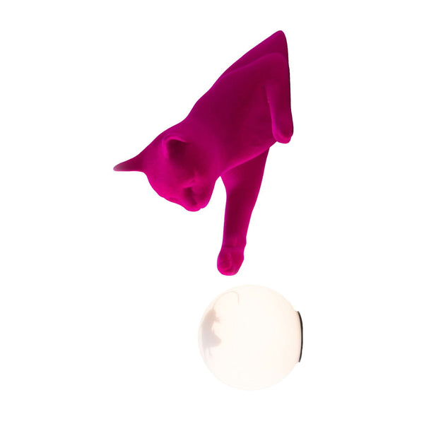 Applique murale Maoo en verre, violet et blanc satiné, Ø 12 cm