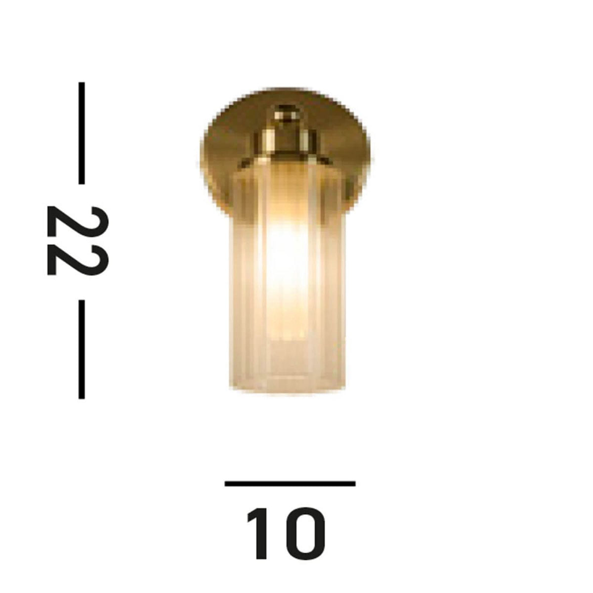 Applique murale Imperial en verre, laiton, hauteur 22 cm, IP44
