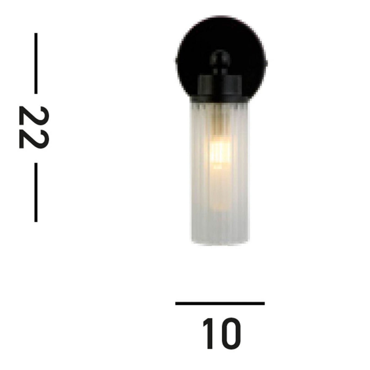 Applique murale Imperial en verre, noir, hauteur 22 cm, IP44