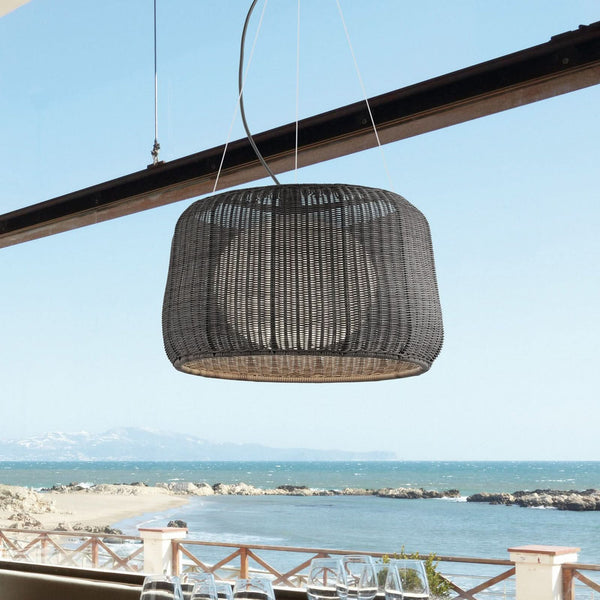 Suspension d'extérieur LED Fora 90, marron, Ø 90 cm