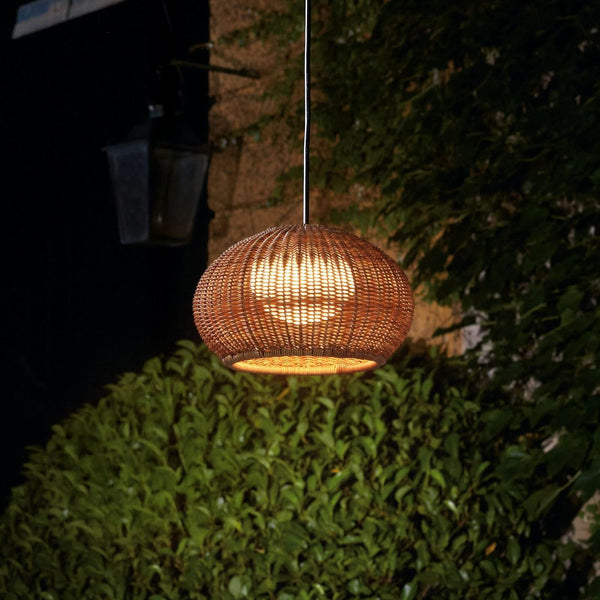 Suspension d'extérieur LED Garota, marron, Ø 27 cm