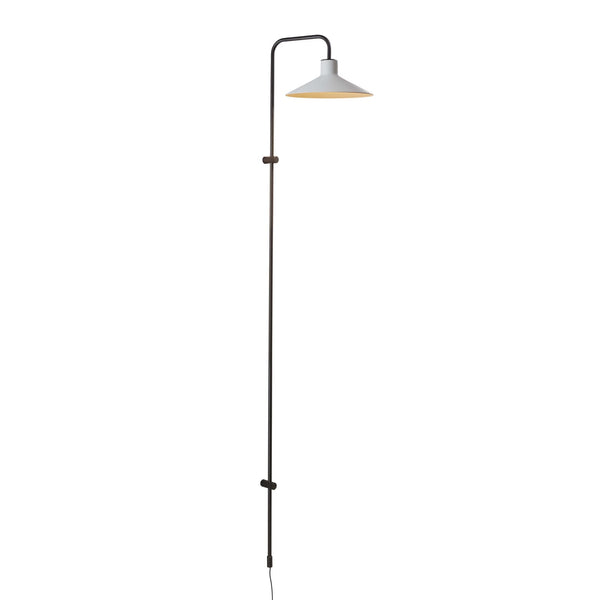 Applique murale Platet A/05 en aluminium, gris clair et noir, hauteur 142 cm