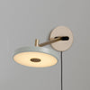 Applique murale LED Asteria Long en aluminium, vert clair et laiton, Ø 15 cm