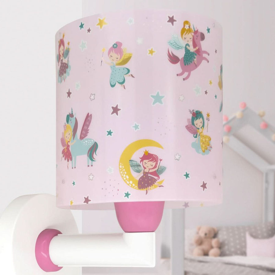 Applique murale Fairy Dreams, rose et blanc, hauteur 24 cm