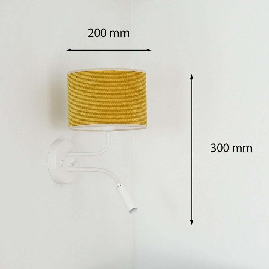 Applique murale Roller en métal, jaune structuré et blanc, 2 lumières, Ø 20 cm