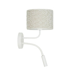 Applique murale Roller en tissu, crème structuré et blanc, 2 lumières, Ø 20 cm