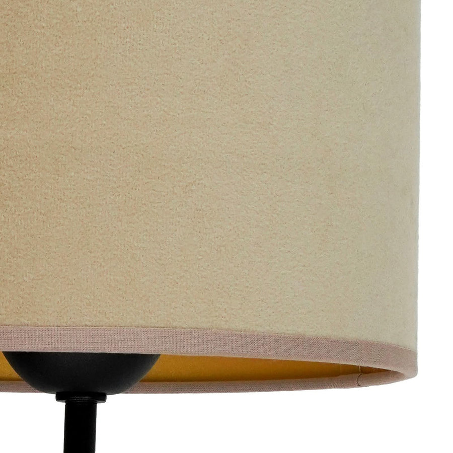 Applique murale Roller en velours, beige et noir, 2 lumières, Ø 20 cm