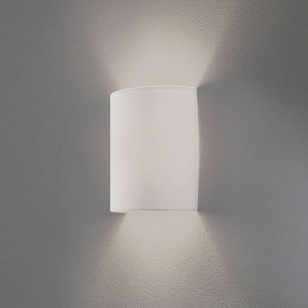Applique murale Celine en tissu, blanc structuré, hauteur 24 cm