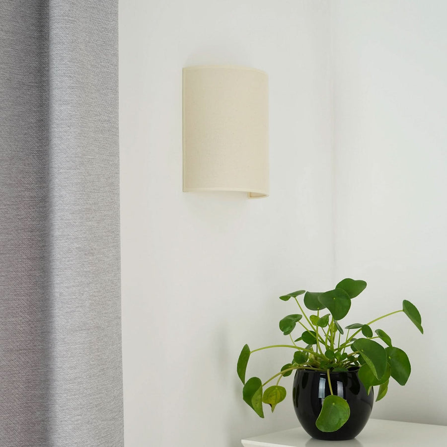 Applique murale Celine en tissu, beige structuré, hauteur 24 cm
