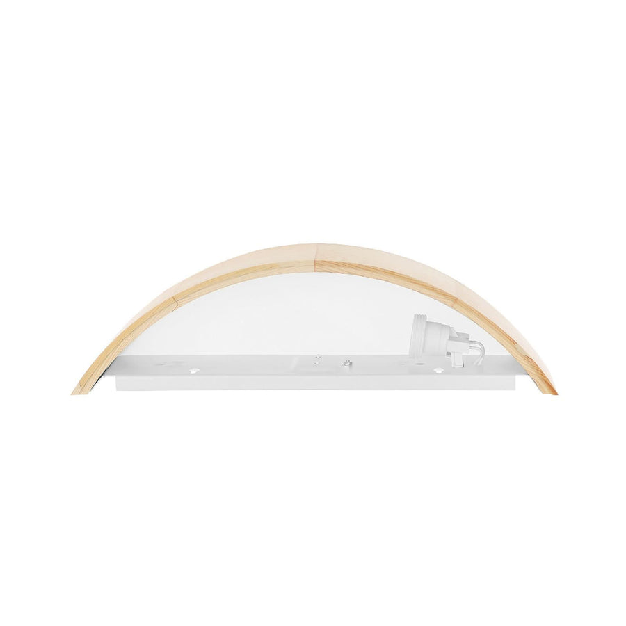 Applique murale Cleo D1DR410 en bois, blanc, hauteur 8 cm