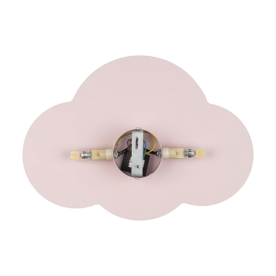 Applique murale Cloud en acier, rose, 2 lumières, hauteur 27 cm