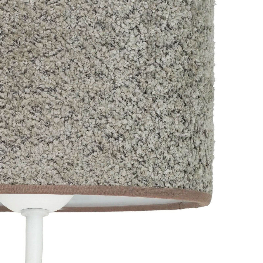Applique murale Roller en tissu, blanc et gris, 2 lumières, hauteur 30 cm