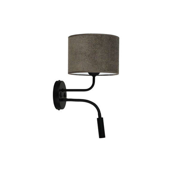 Applique murale Roller en métal, noir et gris foncé, 2 lumières, hauteur 30 cm