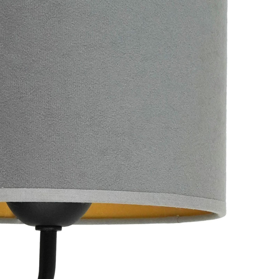 Applique murale Roller en velours, noir et gris, 2 lumières, hauteur 30 cm