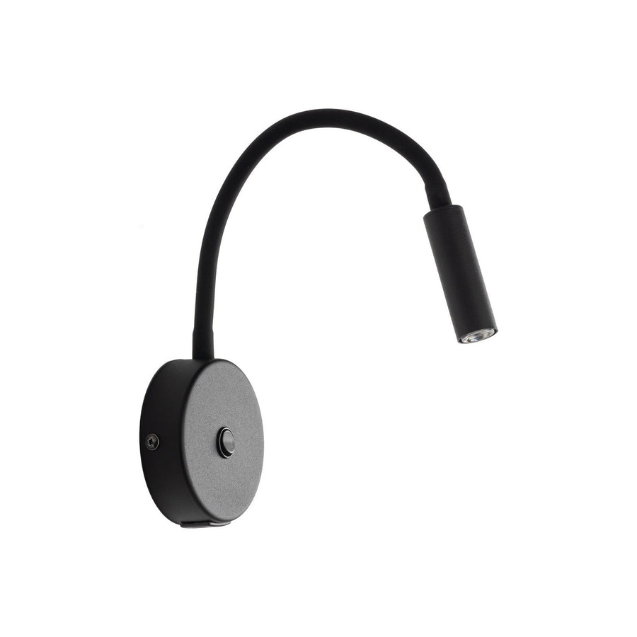 Applique murale Lagos USB en acier, noir, hauteur 27 cm