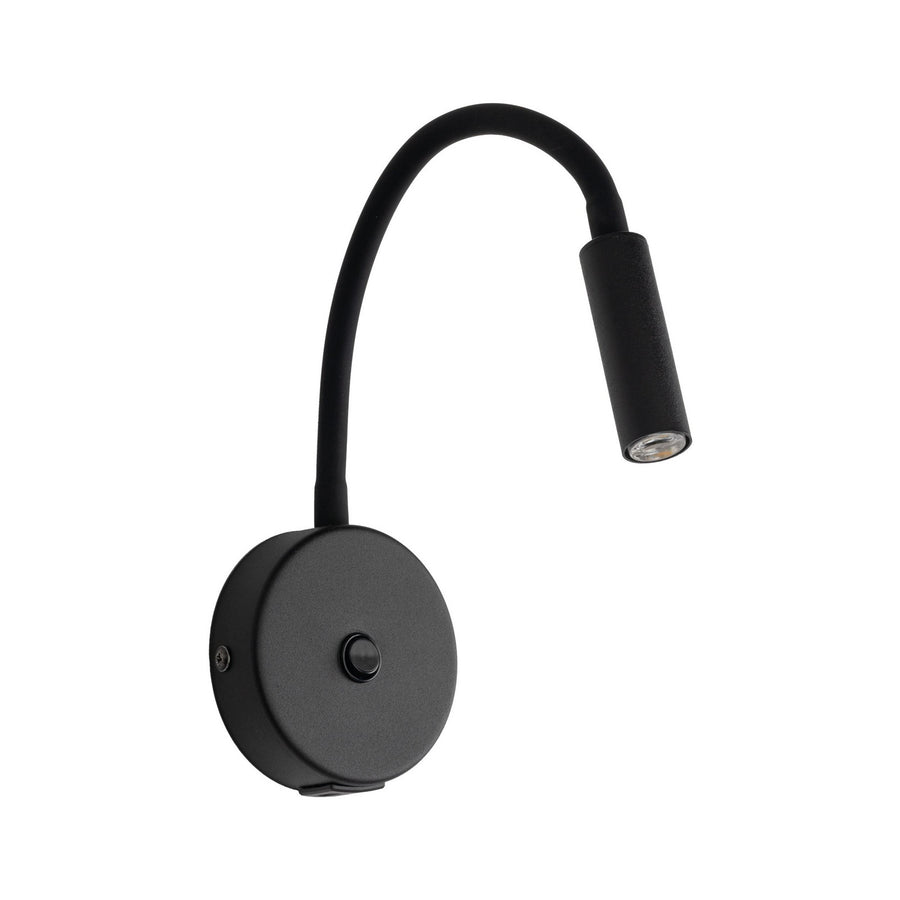 Applique murale Lagos USB en acier, noir, hauteur 27 cm