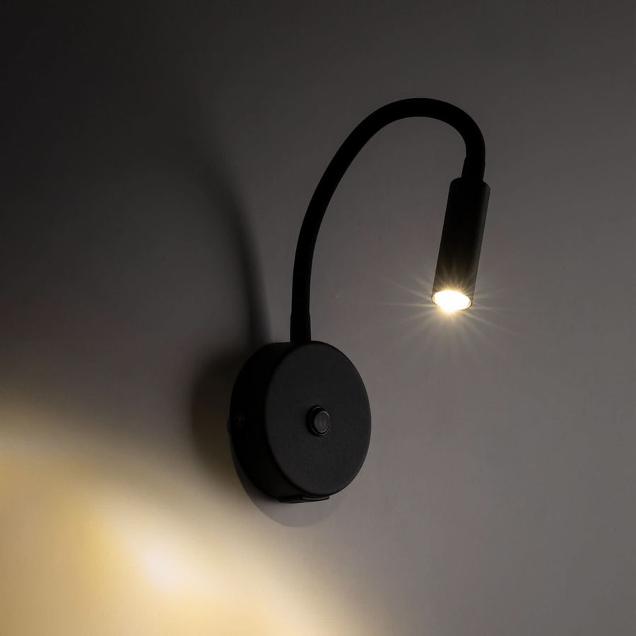 Applique murale Lagos USB en acier, noir, hauteur 27 cm
