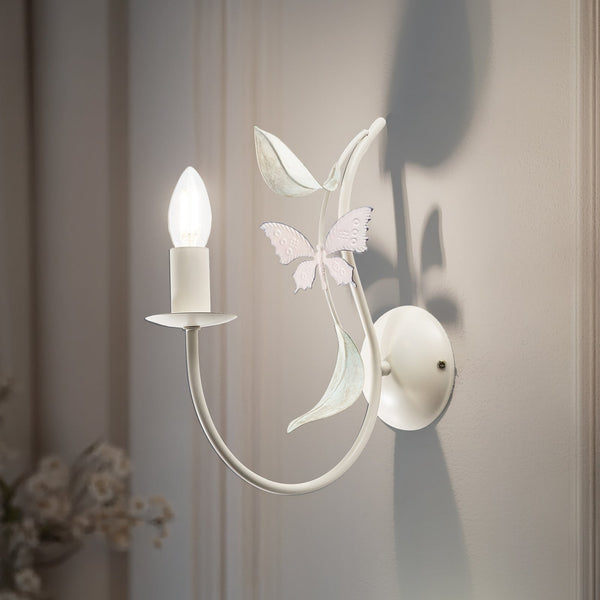 Applique murale Summer en acier, blanc, hauteur 35 cm