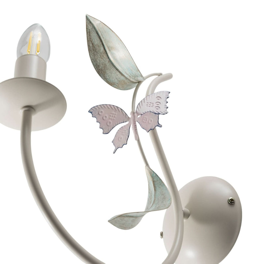 Applique murale Summer en acier, blanc, hauteur 35 cm