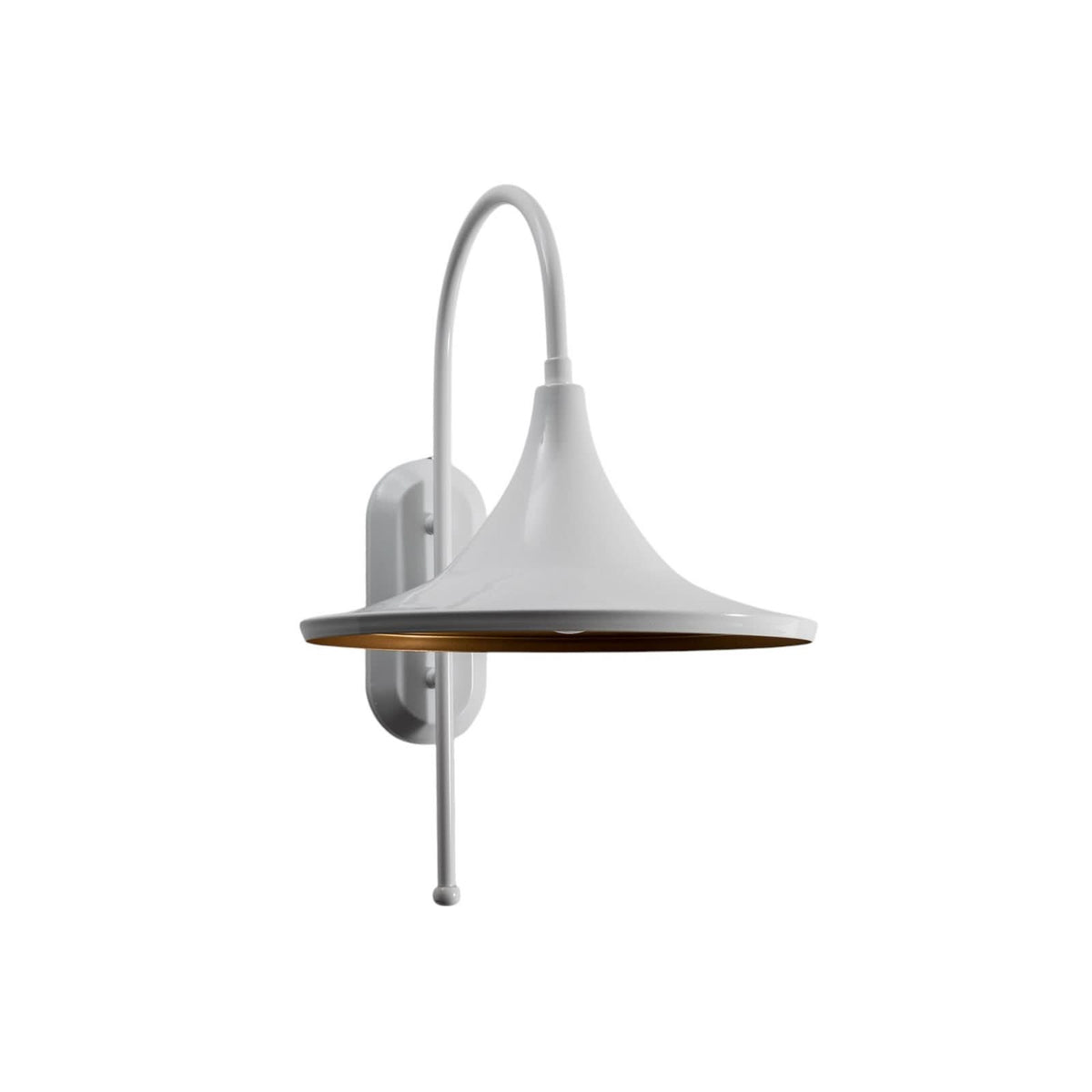 Applique murale Enjolino en métal, blanc, hauteur 48 cm